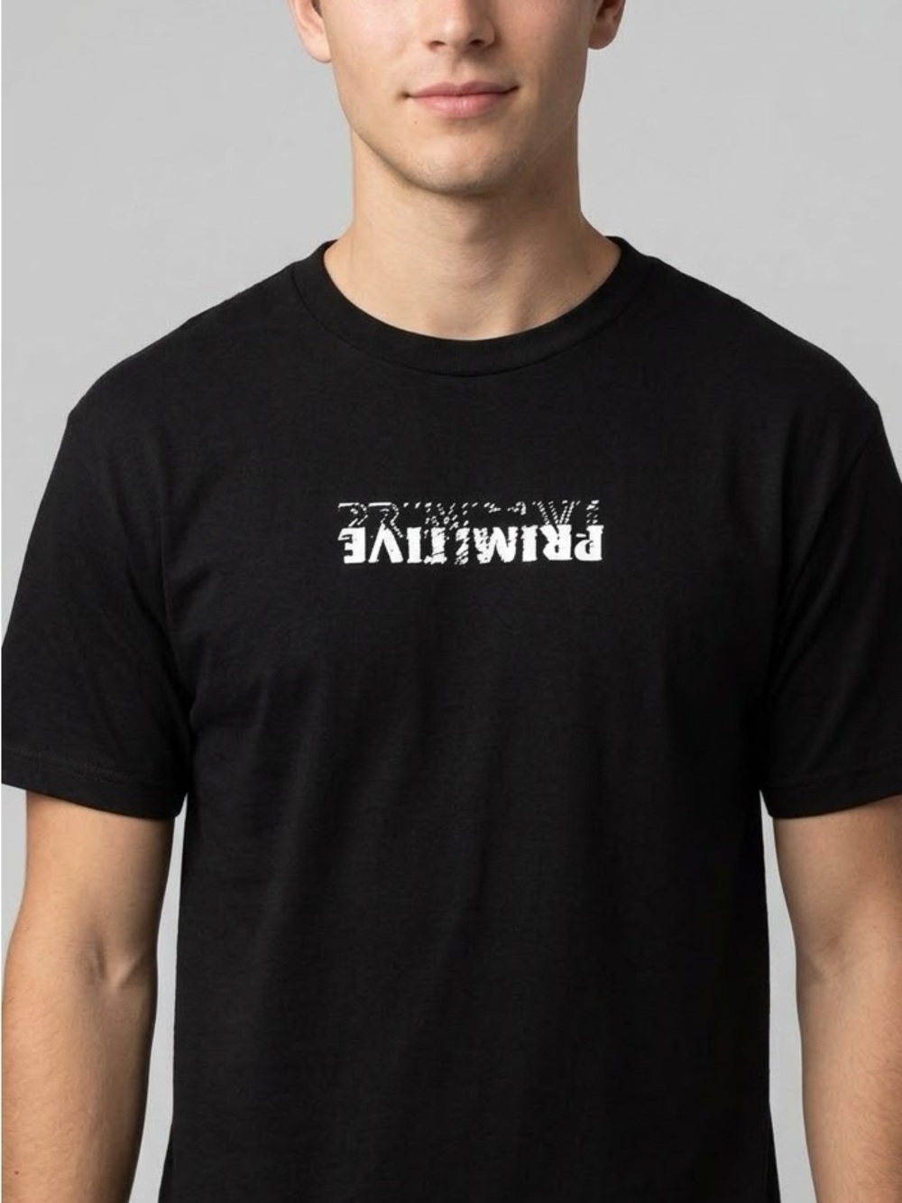 Primitive Skateboarding Mens Black Graphic T-Shirt Medium M Volcano Built Strong